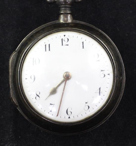 A George III silver pair cased keywind verge pocket watch by John Hudson, Nottingham,